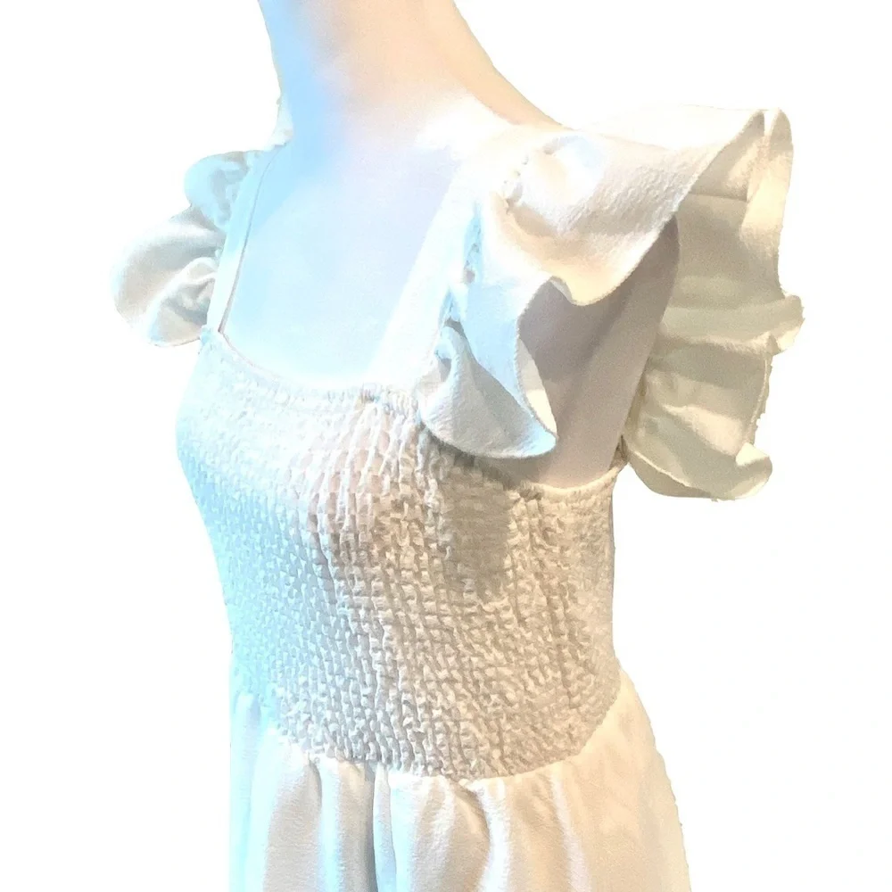 SHIEN CURVE — Plus Size Boho Flared Cap Sleeve Ruffle Hem Dress Size 0XL (12) - Picture 5 of 12